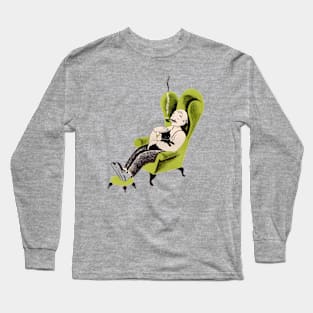 Relaxing with a Cat on the Lap Long Sleeve T-Shirt